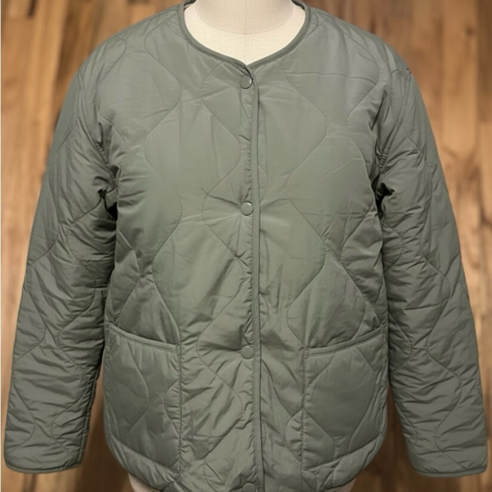 Velvet Heart Quilted Puffer Jacket - Gray